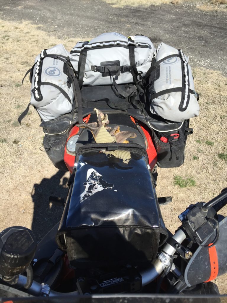 Packing camping gear for two on  a motorcycle can be a challenge