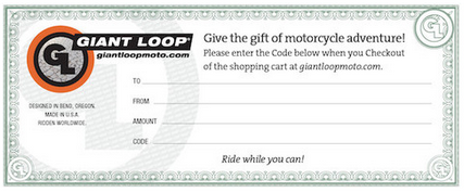 Giant Loop Gift Card - $25 and up