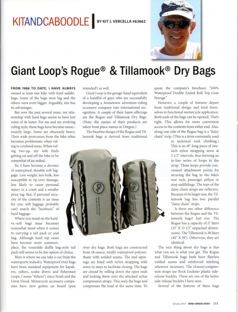 BMW Owners News Tillamook Dry Bag Rogue Dry Bag review