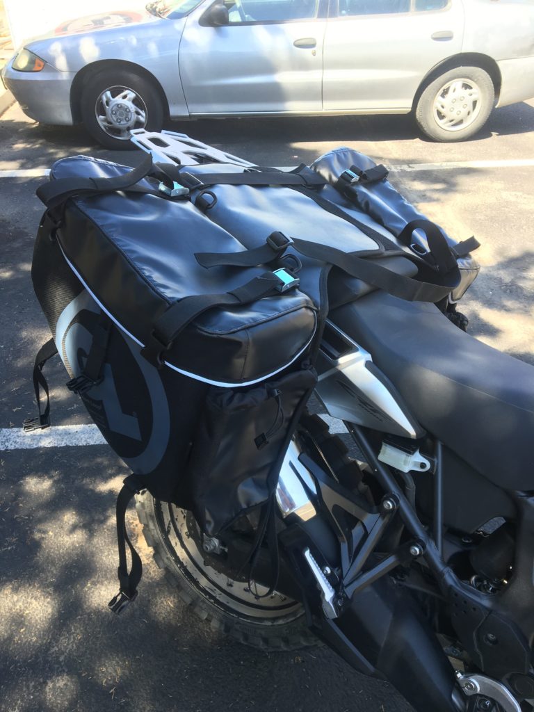Honda Africa Twin with Giant Loop motorcycle soft luggage