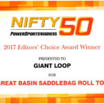 2017 Nifty 50 best new products award from Powersports Business Great Basin Saddlebag Roll Top