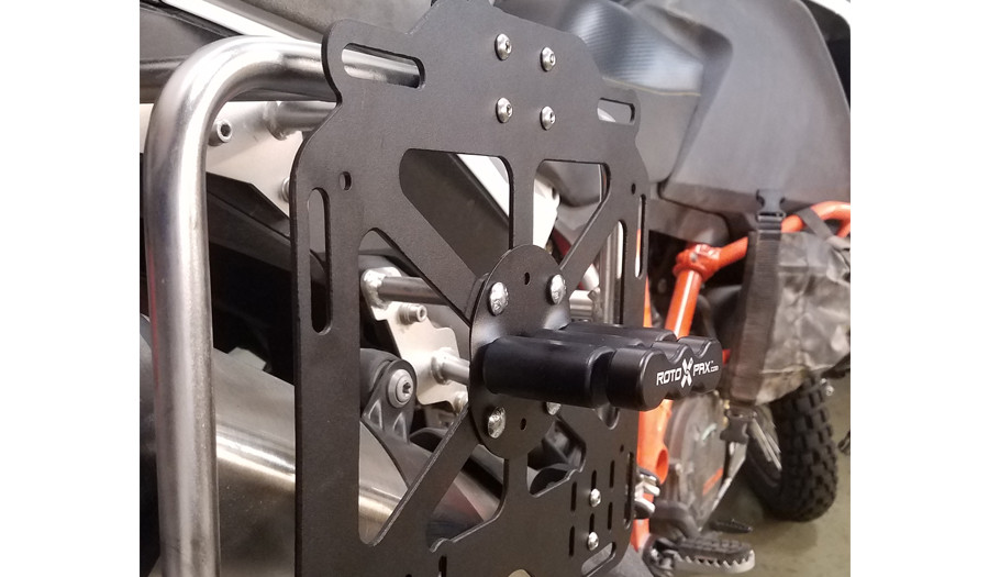 Giant Loop Pannier Mounts on KTM 1090 with Rotopax Standard mount